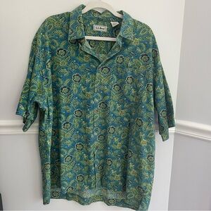 VTG LL Bean men’s XL, Hawaiian tropical 100% cotton button up